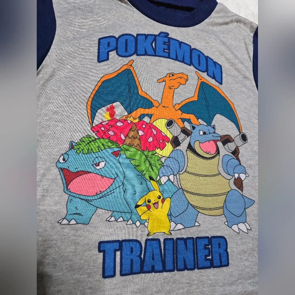 Pokemon 3pc Pajama Set Size 10 Medium Boys Girls Kids Pjs Pants Shorts Shirt